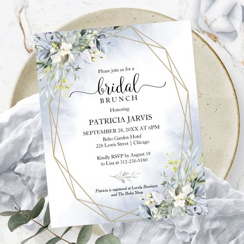 Eucalyptus Budget Bridal Brunch Invitation