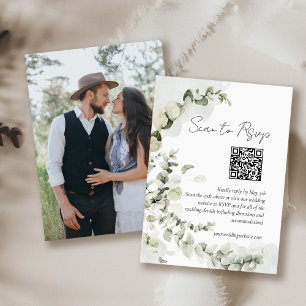 Eucalyptus Budget QR Code RSVP Enclosure Card