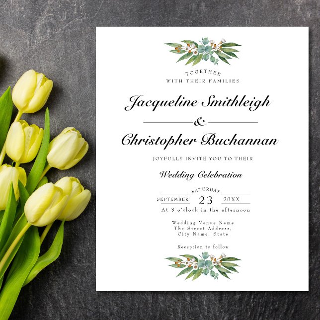 Eucalyptus Budget Wedding Invitation Flyer (Creator Uploaded)