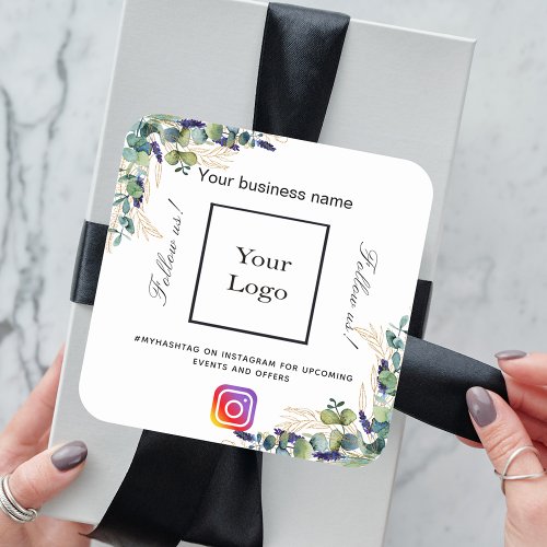 Eucalyptus business logo name instagram hashtag square sticker