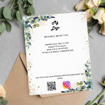 Eucalyptus business logo qr code instagram text flyer<br><div class="desc">Personalize and add your business logo,  name,  address,  your text,  your own QR code to your instagram account. Decorated with eucalyptus greenery and golden dust, </div>