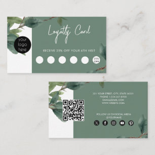 Eucalyptus Business Logo QR Code Loyalty Business Card
