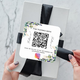 Eucalyptus business name qr code instagram square sticker