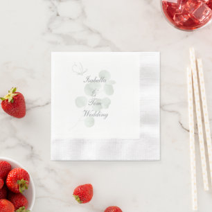 Eucalyptus & Butterfly Botanical Wedding Party Napkins