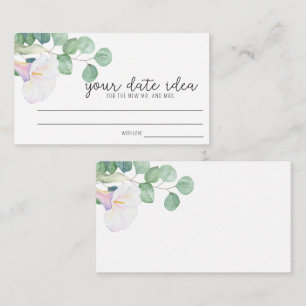 Eucalyptus, calla - Date night ideas \ Date jar Enclosure Card