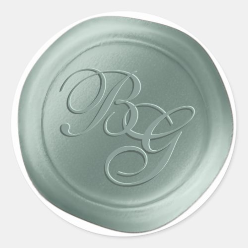 Eucalyptus Calligraphy Monogram Wax Seal Stickers