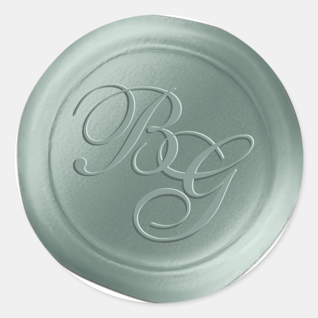 Eucalyptus Calligraphy Monogram Wax Seal Stickers (Front)