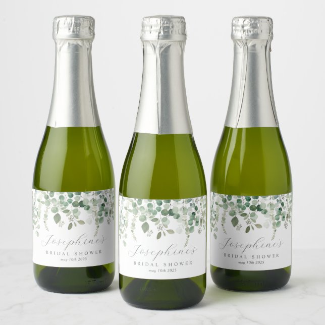 Eucalyptus Calligraphy Script Mini Bottle Labels (Bottles)