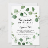 Eucalyptus Calligraphy Spanish Bridal Shower  Invitation (Front)