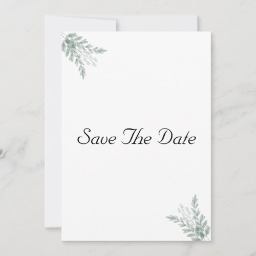 Eucalyptus Calligraphy Wedding Save The Date Invitation