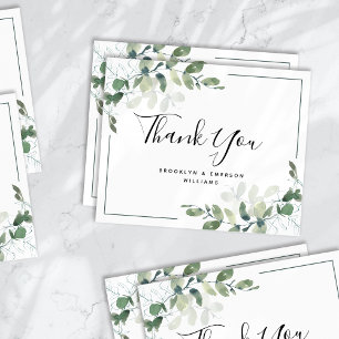 Eucalyptus Calligraphy Wedding Thank You Card