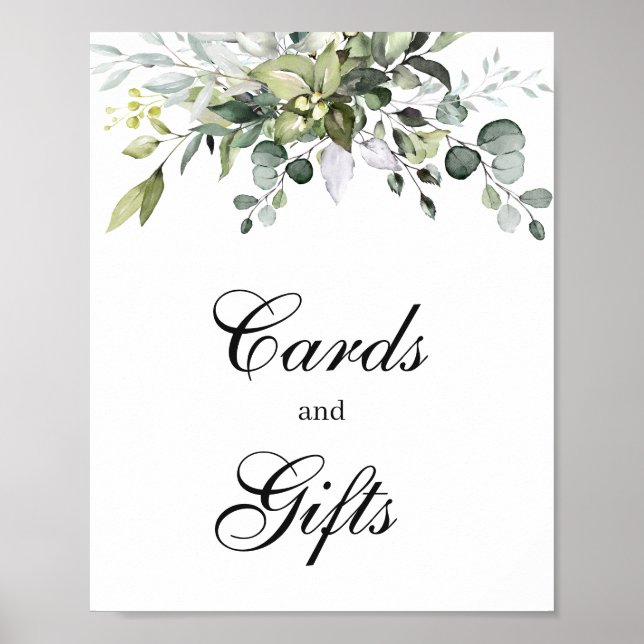 Eucalyptus Cards and Gifts Poster Sign (Front)