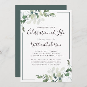 Eucalyptus Celebration of Life Invitation