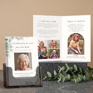 Eucalyptus Celebration of Life Photo Memorial Brochure