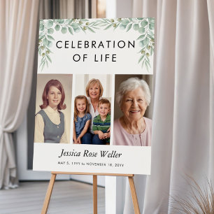 Eucalyptus Celebration of Life Photo Welcome Foam Board
