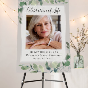 Eucalyptus Celebration of Life Photo Welcome Foam Board