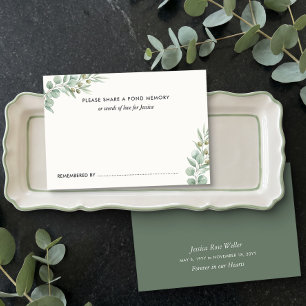 Eucalyptus Celebration of Life Share a Memory Note Card