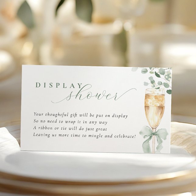 Eucalyptus Champagne Bridal Shower Display Card (Creator Uploaded)