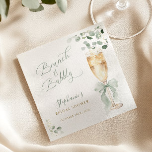 Eucalyptus Champagne Bridal Shower Napkins