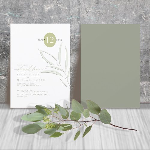 Eucalyptus Color Tones Rehearsal Dinne Green ID901