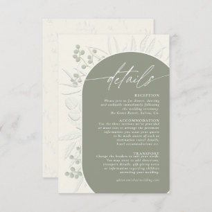 Eucalyptus Color Tones Wedding Details Grn ID901 Enclosure Card
