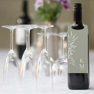 Eucalyptus Color Tones Wedding Green2 ID901 Bottle Hanger Tag