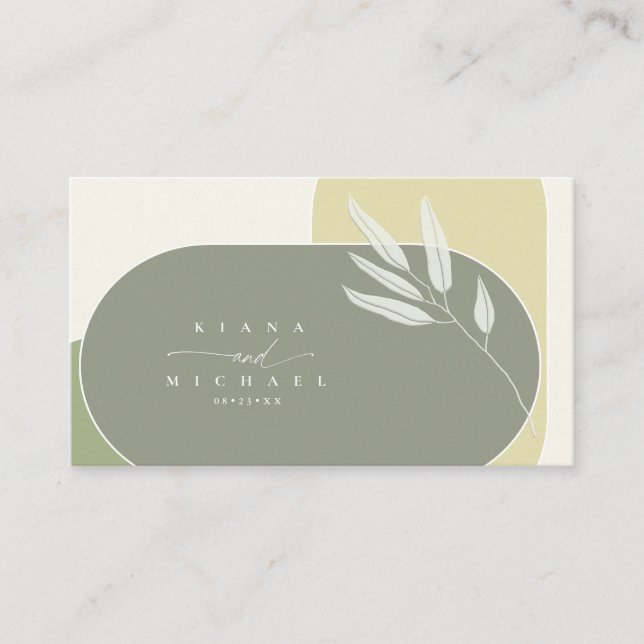 Eucalyptus Color Tones Wedding Green2 ID901 Enclosure Card (Front)