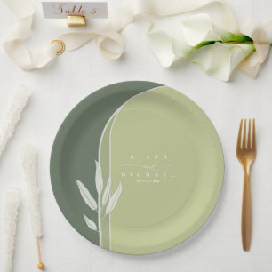 Eucalyptus Color Tones Wedding Green ID901 Paper Plates