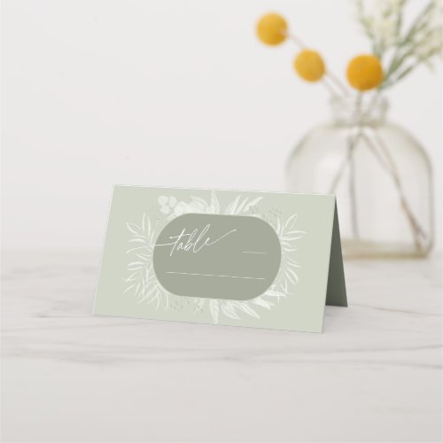 Eucalyptus Color Tones Wedding Table Wreath ID901 Place Card