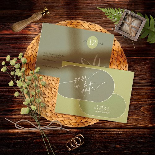 Eucalyptus Color Tones Wedding V3 Green ID901 Save The Date