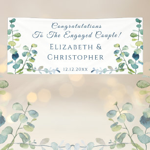 Eucalyptus Congratulations Engagement Party Banner