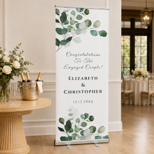 Eucalyptus Congratulations Engagement Party Retractable Banner