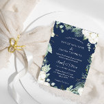 Eucalyptus Cotton | Navy Modern Wedding Invitation<br><div class="desc">This eucalyptus cotton navy modern wedding invitation is perfect for your modern wedding. This design features eucalyptus greenery with white cotton fluffs on a dark navy blue background and white calligraphy script in a modern classic traditional layout. Please feel free to reach out to us with any questions about this...</div>