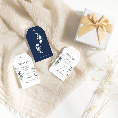 Eucalyptus Cotton  White Modern Wedding Gift Tags