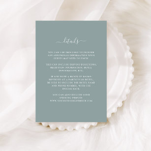 Eucalyptus Crest   Wedding Guest Details Enclosure Card