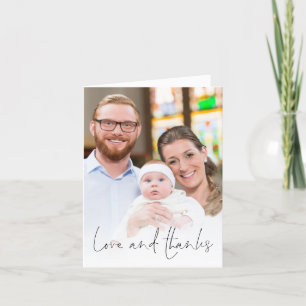 Eucalyptus Cross 2 Photos Christening Love Thanks Thank You Card