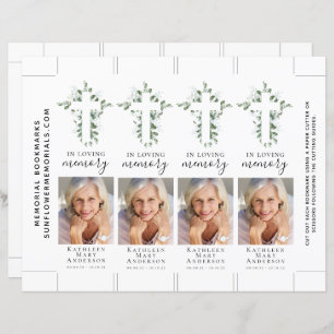 Eucalyptus Cross Photo Memorial Bookmark