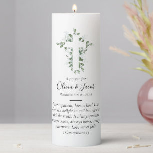 Eucalyptus Cross Prayer Marriage Pillar Candle