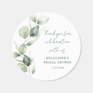 Eucalyptus Custom Bridal Shower Thank You Classic Round Sticker