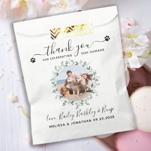 Eucalyptus Custom Dog Photo Thank You Pet Wedding Favor Bag