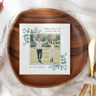 Eucalyptus Custom Photo Botanical Leaves Wedding Napkins
