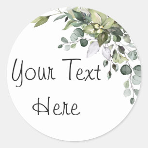 Eucalyptus Custom Text  Classic Round Sticker