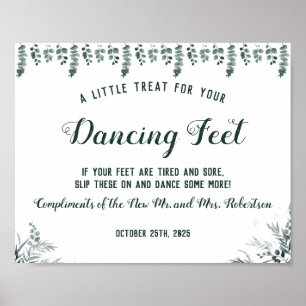 Eucalyptus Dancing Feet Flip Flops Wedding Sign