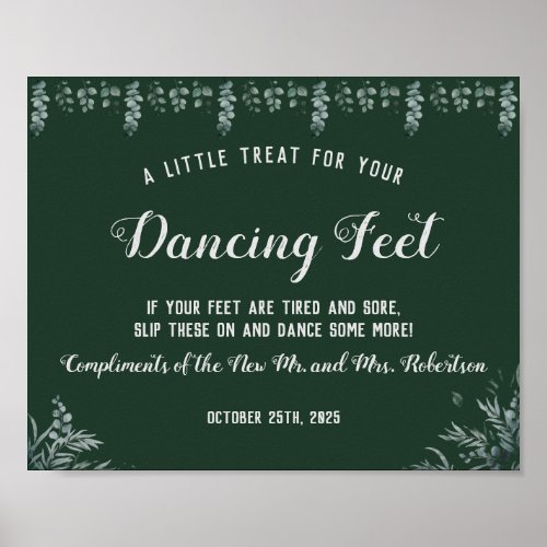 Eucalyptus Dancing Feet Flip Flops Wedding Sign