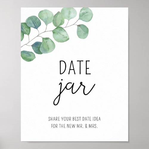 Eucalyptus date night ideas Date jar bridal game Poster