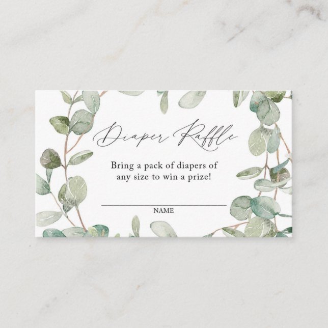 Eucalyptus Diaper Raffle Card (Front)