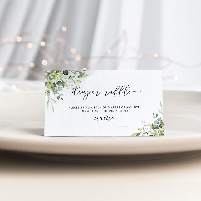 Eucalyptus diaper raffle ticket enclosure card (Creator Uploaded)