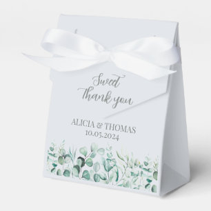 Eucalyptus Dusty Blue Botanical Wedding  Favor Boxes