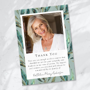Eucalyptus Elegant Funeral Memorial Thank You Card
