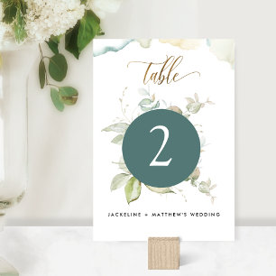 Eucalyptus Elegant Greenery Wedding, Green Table Number